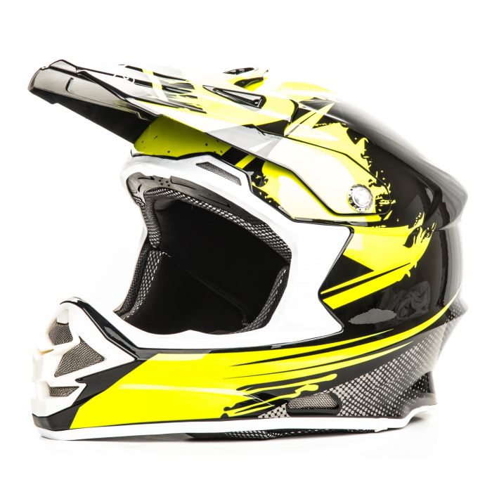 Шлем мото кроссовый HIZER B6195 №2 (L) black/yellow
