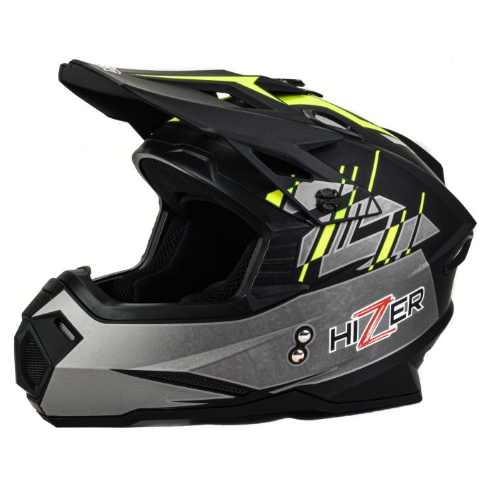 Шлем мото кроссовый HIZER J6801 №1 (M) gray/lemon