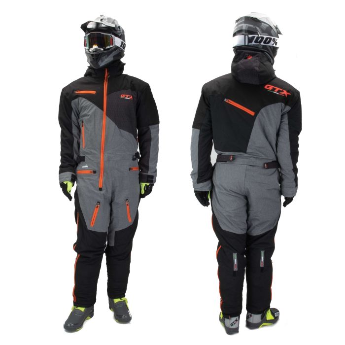 Комбинезон для снегохода GTX №3 black-orange (текстиль) (L)