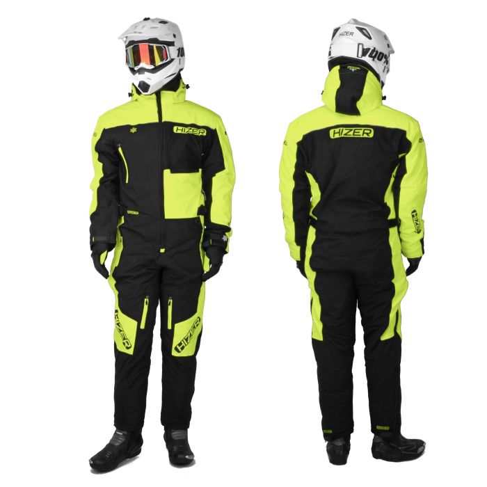 Комбинезон для снегохода HIZER №1 black-yellow (текстиль) (M)