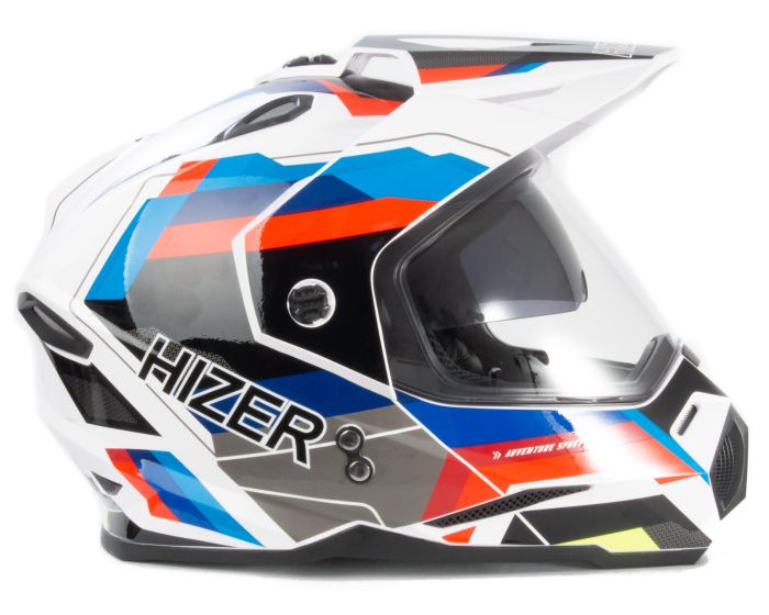 Шлем мото мотард HIZER J6802 №7 (XL) ADVENTURE (2 визора)