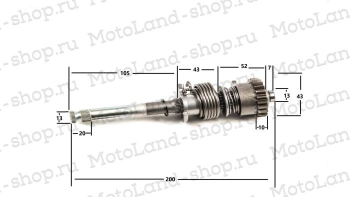 Вал кикстартера в сборе 139FMB,147FMH 50-70см3