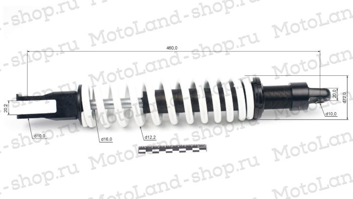 Амортизатор L=460 центральный №1 XR250