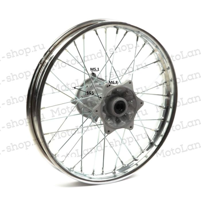 Обод задний 18" (1,85-R18 d=17mm) сталь/хром 6х153х125(звезда),4х140х121(диск)