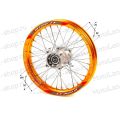 Обод задний 14" (1,85-R14 d=15mm) алюминий/оранжевый (4x100x76/4x92x76) (диск/звезд) Обод задний 14" (1,85-R14 d=15mm) алюминий/оранжевый (4x100x76/4x92x76) (диск/звезд)