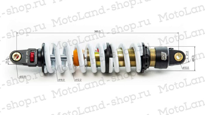 Амортизатор L=360 центральный DNM MT-AR