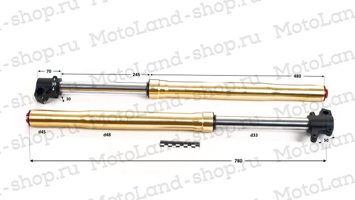 Амортизатор L=780 передний d45x48 (перья, компл.)