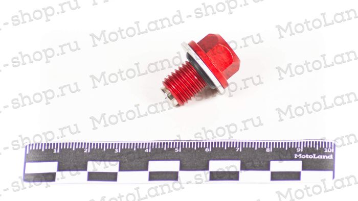 Пробка сливная масляная CNC с магнитом красная