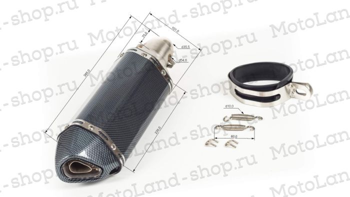 Глушитель AKRAPOVIC №4 (L=370) шестигранный карбон