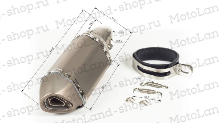 Глушитель AKRAPOVIC №9 (L=180) шестигранный титан