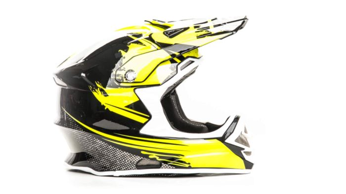 Шлем мото кроссовый HIZER B6195 №2 (L) black/yellow