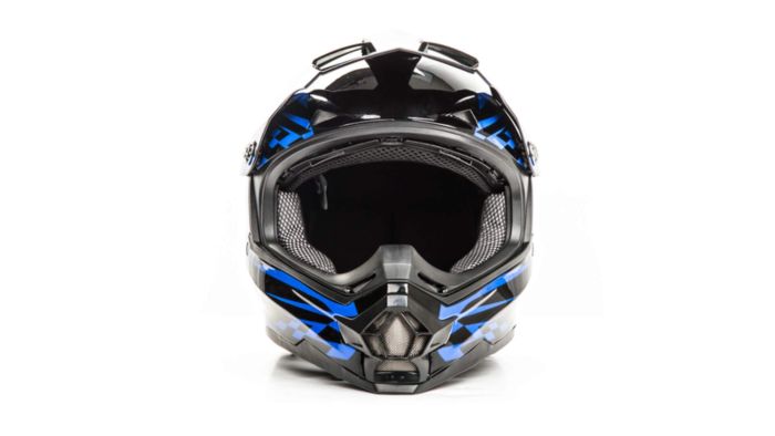 Шлем мото кроссовый HIZER B6196 №2 (M) black/blue