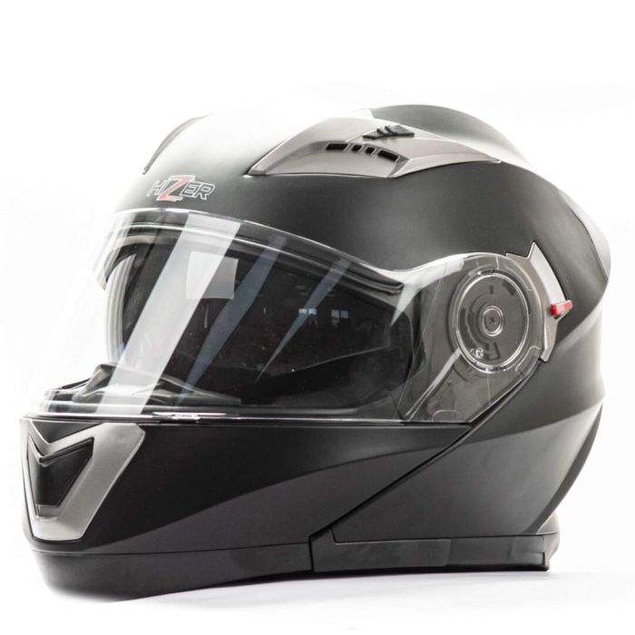 Шлем мото модуляр HIZER 625 №1 (XL) matt black (2 визора)