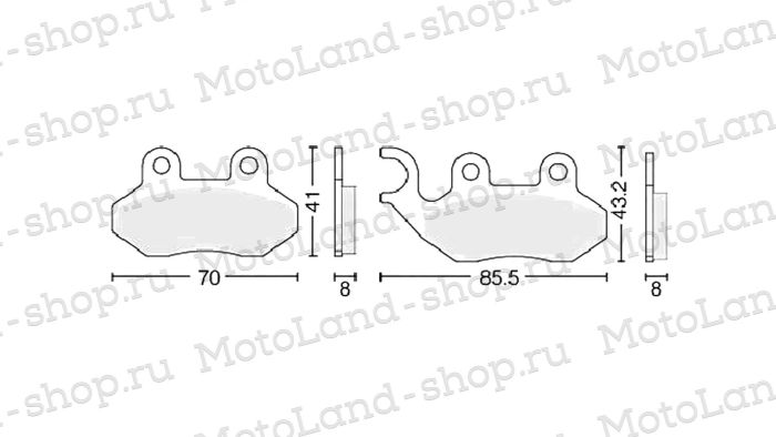 Колодки тормозные дисковые №14 X-TECH (less-metallic) медь