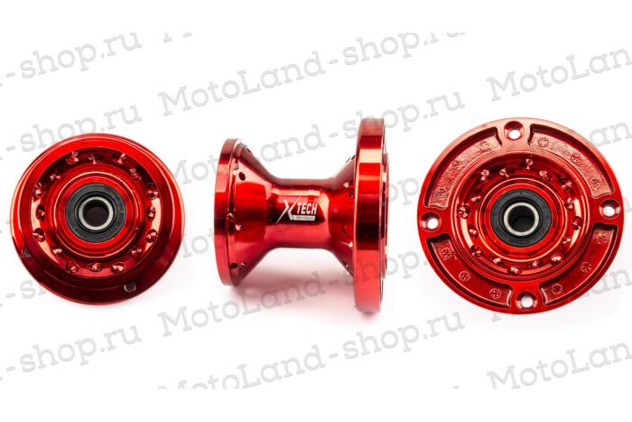Ступица передняя CNC (R12"/14"/17" d=15mm) красная 100x76x4 M6.9