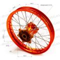 Обод задний 18" (2,15-R18 d=17mm) CNC ступица, алюминий/оранжев X-TECH 6х153х125(звз),4х140х121(дск) Обод задний 18" (2,15-R18 d=17mm) CNC ступица, алюминий/оранжев X-TECH 6х153х125(звз),4х140х121(дск)