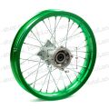 Обод задний 14" (1,85-R14 d=15mm) алюминий/зеленый (4х100х76/4х92х76, диск/звезд) Обод задний 14" (1,85-R14 d=15mm) алюминий/зеленый (4х100х76/4х92х76, диск/звезд)