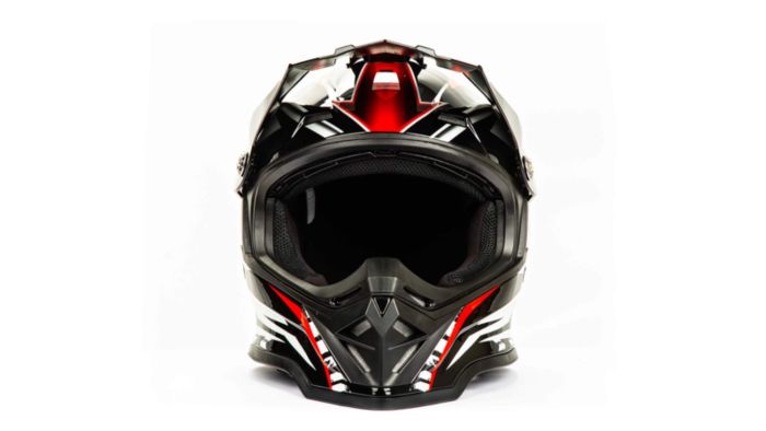 Шлем мото кроссовый HIZER B6197 №3 (M) black/red/white