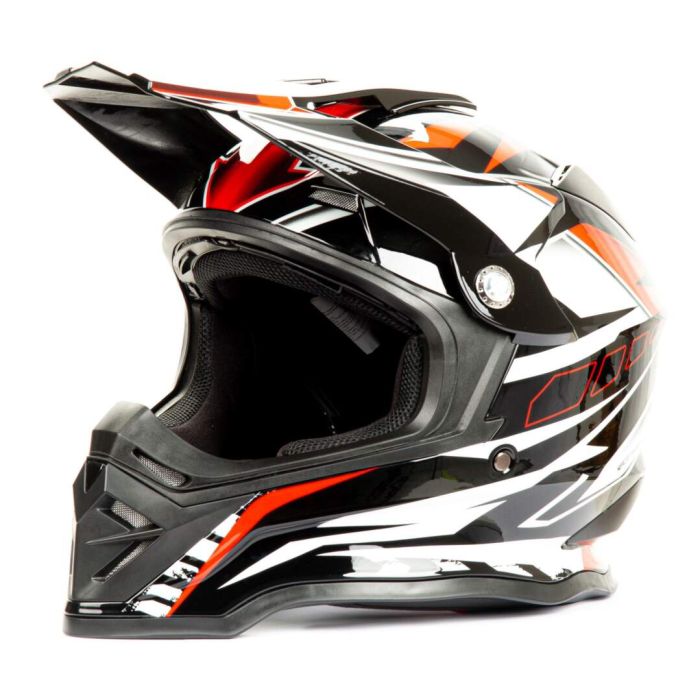 Шлем мото кроссовый HIZER B6197 №3 (M) black/red/white