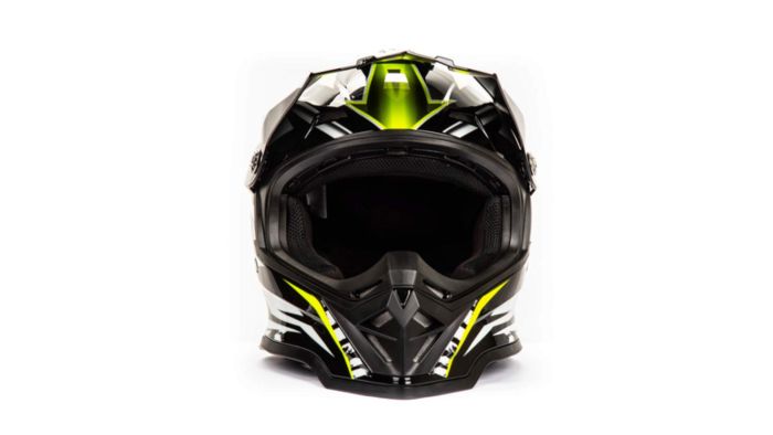 Шлем мото кроссовый HIZER B6197 №5 (L) black/yellow/white