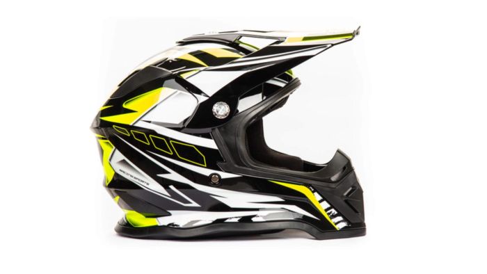 Шлем мото кроссовый HIZER B6197 №5 (L) black/yellow/white