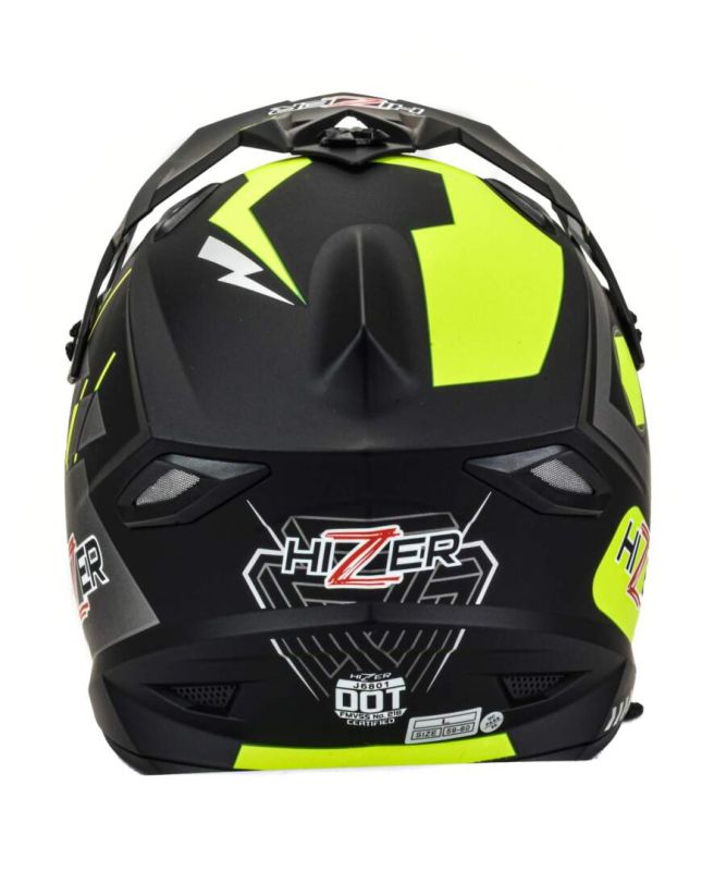 Шлем мото кроссовый HIZER J6801 №1 (M) gray/lemon
