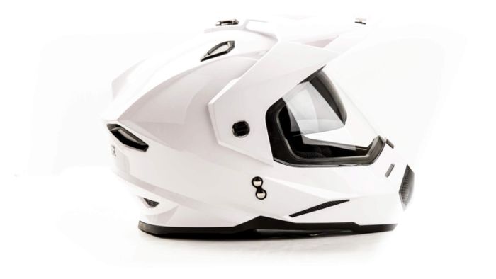 Шлем мото мотард HIZER J6802 №2 (S) white (2 визора)