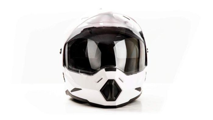 Шлем мото мотард HIZER J6802 №2 (M) white (2 визора)