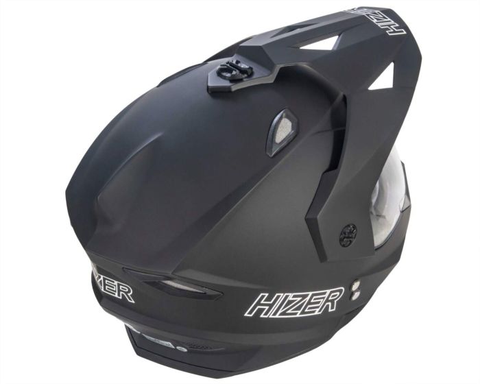Шлем мото мотард HIZER J6802 №3 (M) matt black (2 визора)