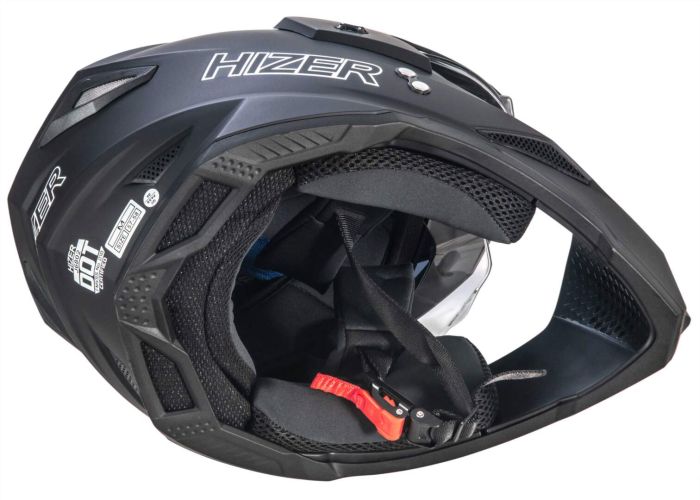 Шлем мото мотард HIZER J6802 №3 (XL) matt black (2 визора)