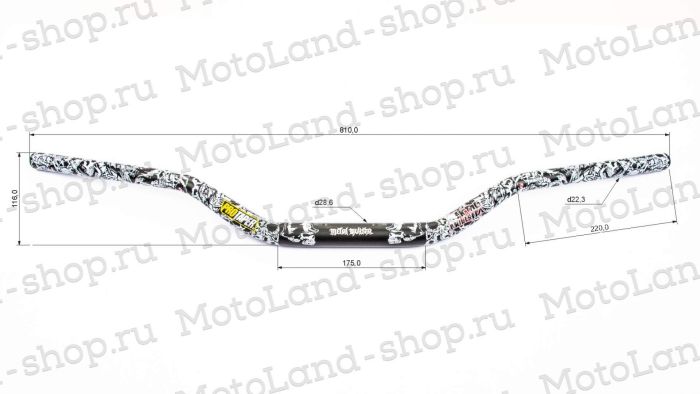 Руль 28мм OTOM №6 черный, L=810 мм