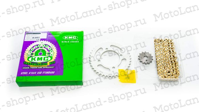 Комплект (приводная цепь+звезды) 420-120L/420-14/420-41 KMC Питбайк