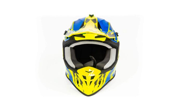 Шлем мото кроссовый GTX 633 №1 (XL) FLUO YELLOW/BLUE BLACK