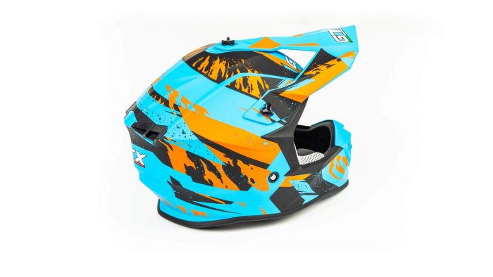 Шлем мото кроссовый GTX 633 №2 (S) BLUE/ORANGE BLACK