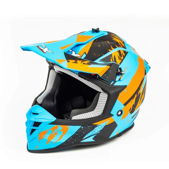 Шлем мото кроссовый GTX 633 №2 (L) BLUE/ORANGE BLACK