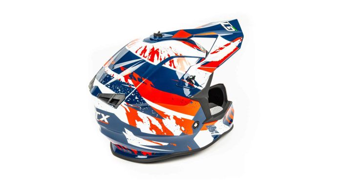 Шлем мото кроссовый GTX 633 №3 (S) BLUE/RED WHITE