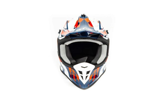 Шлем мото кроссовый GTX 633 №3 (M) BLUE/RED WHITE