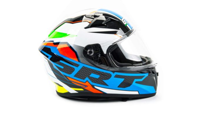 Шлем мото интеграл GTX 578 №2 (L) BLACK/ ORANGE GREEN