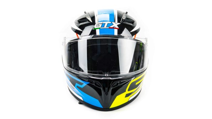 Шлем мото интеграл GTX 578 №2 (L) BLACK/ ORANGE GREEN