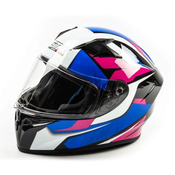 Шлем мото интеграл GTX 578 №3 (L) BLACK/PINK BLUE WHITE