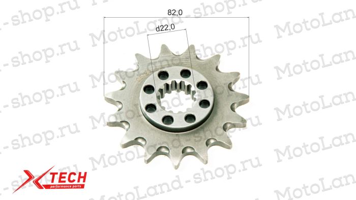 Звезда ведущая (520-15) NC250/NC450 X-TECH сталь 20CrMnTi, с самоочисткой