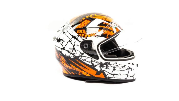 Шлем мото интеграл GTX 578 №6 (L) WHITE/FLUO ORANGE RED BLACK