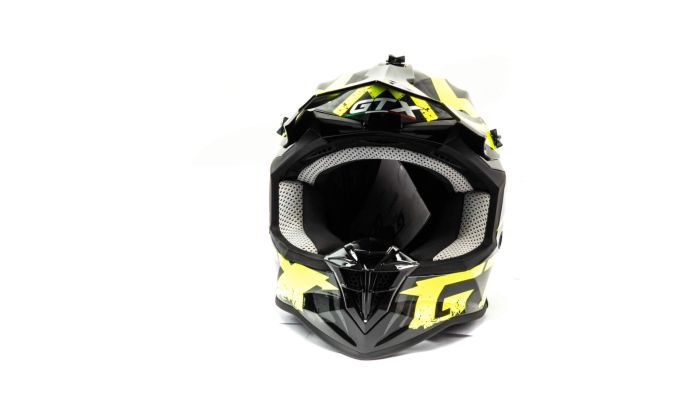 Шлем мото кроссовый GTX 633 №8 (XL) BLACK/FLUO YELLOW GREY