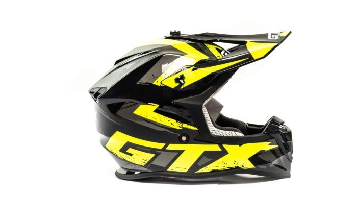 Шлем мото кроссовый GTX 633 №8 (XL) BLACK/FLUO YELLOW GREY