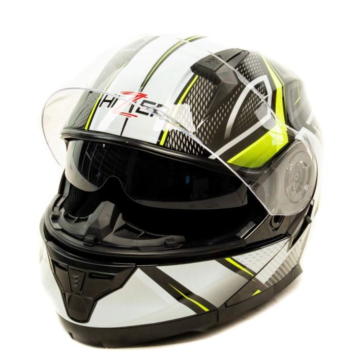 Шлем мото интеграл HIZER B5162 №3 (S) black/lemon