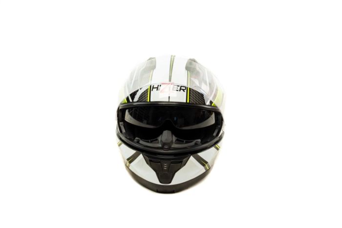 Шлем мото интеграл HIZER B5162 №3 (M) black/lemon