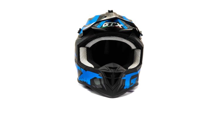 Шлем мото кроссовый GTX 633 №9 (XL) BLACK/BLUE GREY