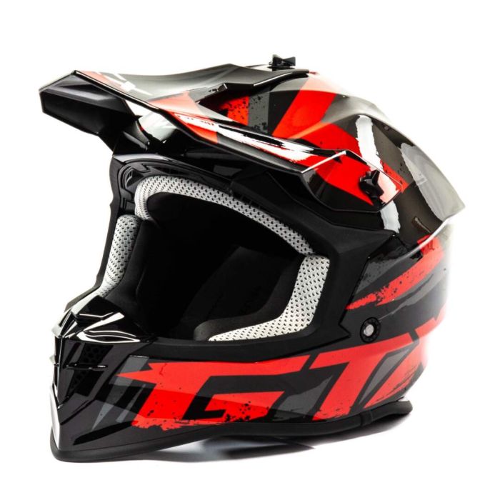 Шлем мото кроссовый GTX 633 №10 (M) BLACK/RED GREY