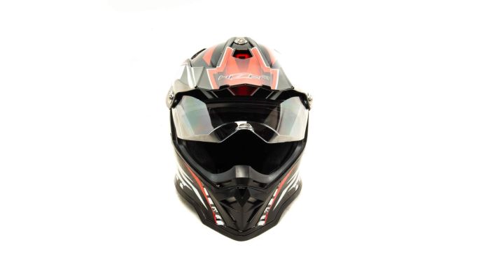 Шлем мото мотард HIZER B6197-1 №2 (XL) black/red/white