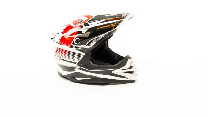Шлем мото кроссовый HIZER J6803 №1 (L) WHITE/ORANGE